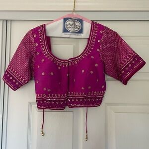 Elegant Pink Embroidered Indian Blouse